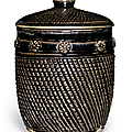 A rare and unusual blackish-brown-glazed jar and cover, Jin dynasty, late 12th-13th century