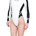 Maillot N-015 highleg long-sleeved White & Black P9