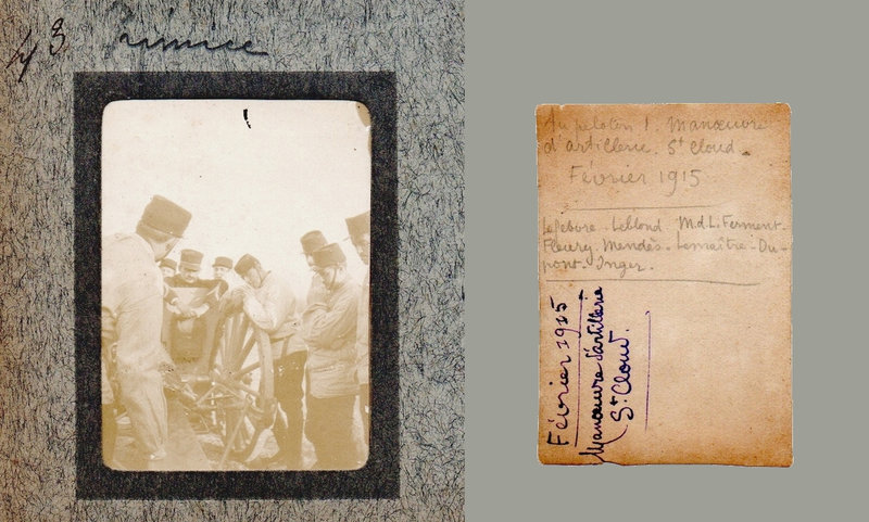 Album recrues en formation au 43e RAC 1915 cliché feuillet 1 n°43