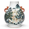 A famille-rose 'hundred deer' vase, qianlong seal mark and period
