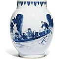A large blue and white 'lianzi' jar, ming dynasty, chongzhen period (1627-1644)