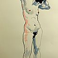 croquis dessin peinture tableau nu homme femme