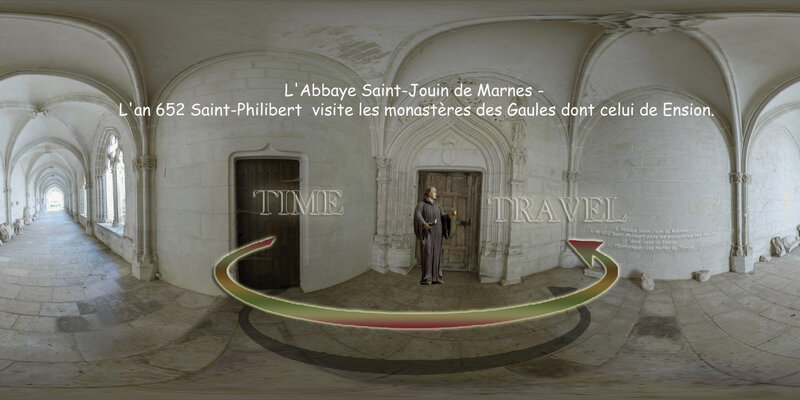 Time Travel L'Abbaye Saint-Jouin de Marnes - L'an 652 Saint-Philibert visite les monastères des Gaules dont celui de Ension