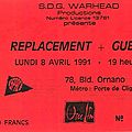 The replacements - lundi 8 avril 1991 - espace ornano (paris)
