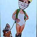 Collage humoristique - Femme qui promène son chien