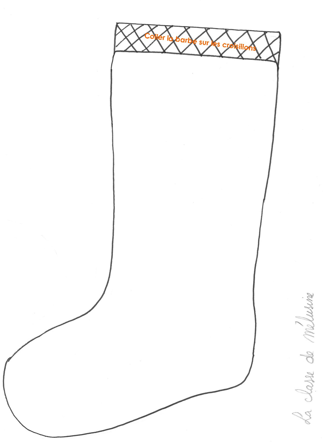 Coloriage Chaussette De Noel à Imprimer La chaussette du Père Noël - la classe de Mélusine
