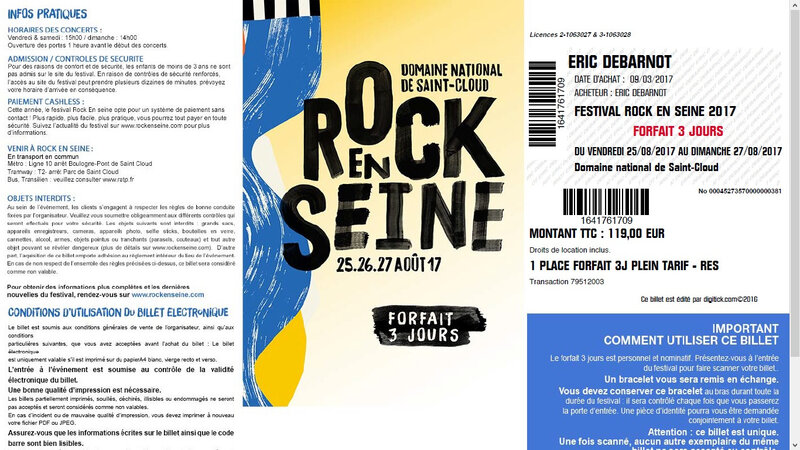2017 08 26 Rock en Seine Billet