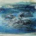 Zao wou-ki (né en 1921) composition en bleu, 1965