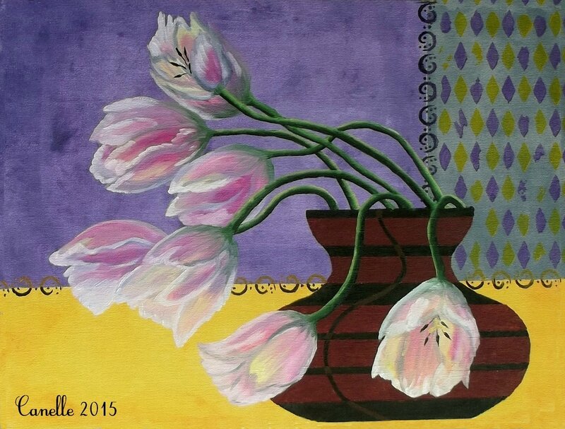 052 - Tulipes au vase taille de guêpe