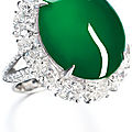 A very fine jadeite and diamond ring