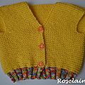 Roselaine gilet bébé jaune tricot 2