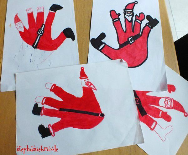 Tuto Diy Idee De Dessin De Noel Pour Les Enfants Faire Un Pere Noel Avec Le Contour De Sa Main Stephanie Bricole