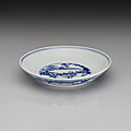 Blue and white baby play plate, ming dynasty, chenghua mark and period (1465-1487)