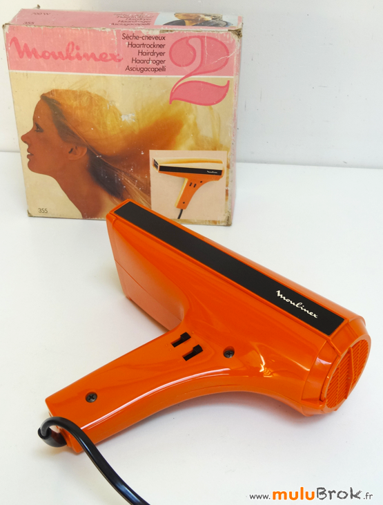 MOULINEX-Sèche-cheveux-orange-1-muluBrok-Vintage