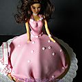Gâteau princesse valina (gâteau barbie, pâte à sucre)