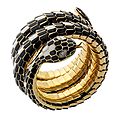 Bulgari. snake bracelet in gold and polychrome enamel (b616), circa 1965