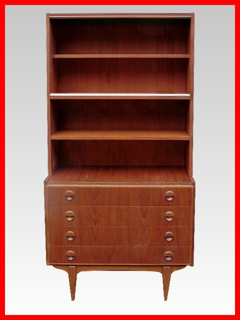 Bibliothèque design danois teck vintage 1960