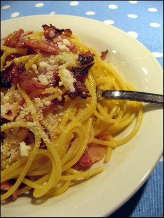 Les vraies pâtes carbonara d'Italie (sans crème) - A la table de Gaelle