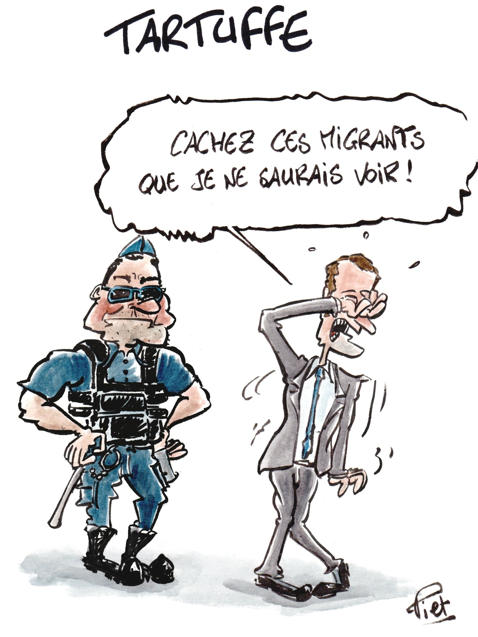 Macron et les migrants - Caricactus, Le blog de Piet