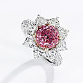 Superb fancy vivid purplish pink diamond ring