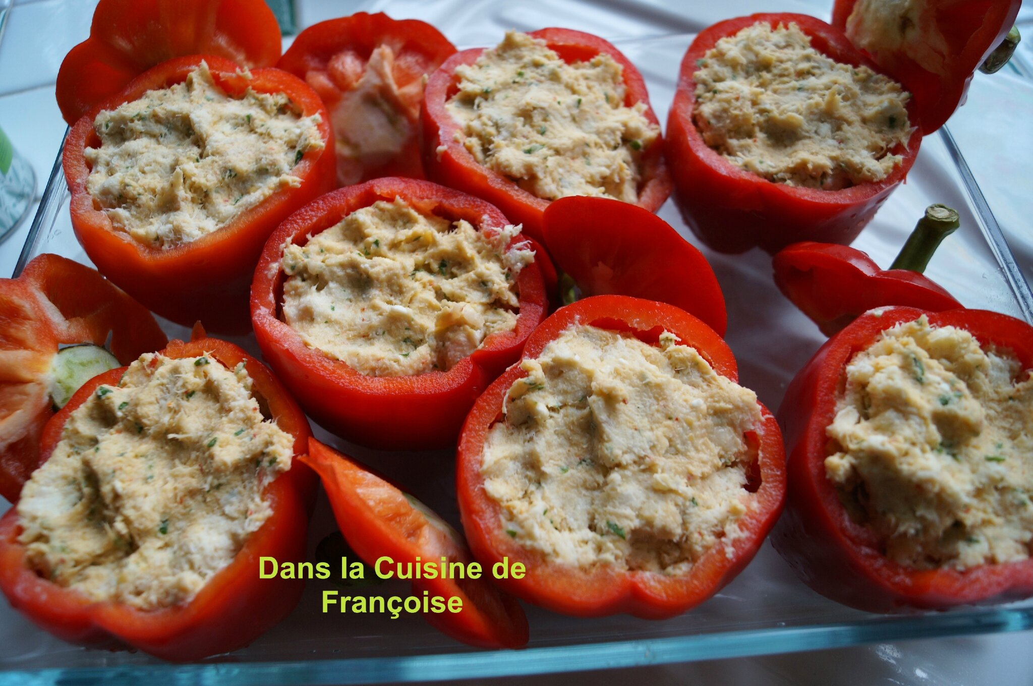 Poivrons Rouges Farcis à La Morue Dans La Cuisine De Françoise