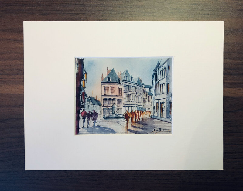 Grand Place et Fontaine format 24/18 cms