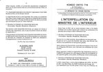 INTERPELLATION DU MINISTRE DE L'INTERIEUR