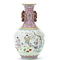 A famille rose vase, shen de tang zhi mark, daoguang period (1821-1850)