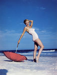 1949_tobey_beach_by_dedienes_umbrella_red_052_1