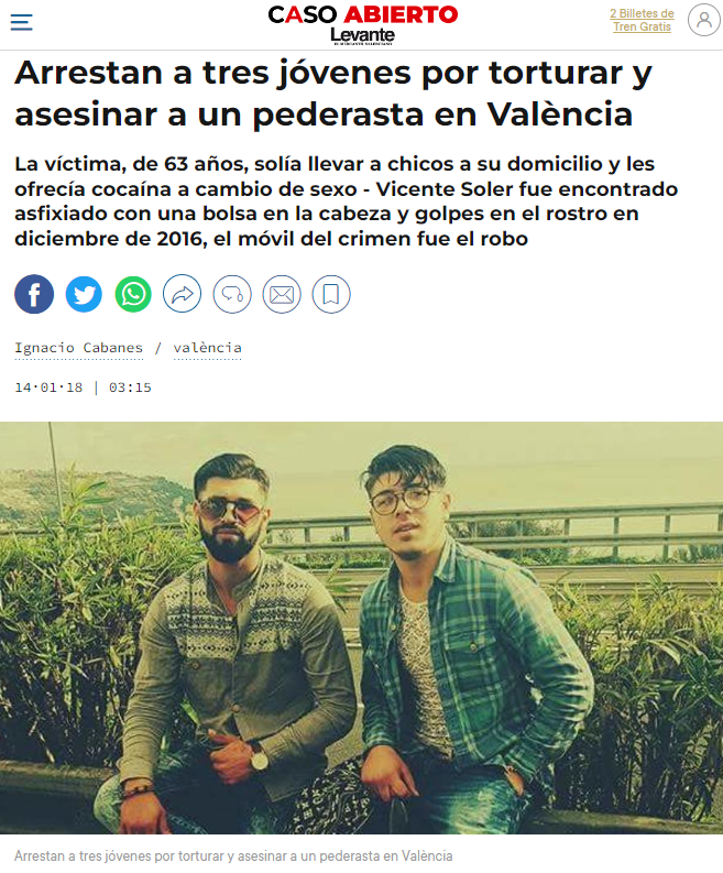 2023-01-10 22_48_57-Arrestan a tres jóvenes por torturar y asesinar a un pederasta en València - Lev
