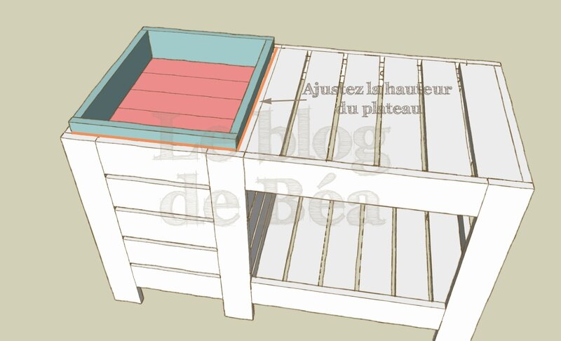 Table basse en bois de palette avec coffre de rangement