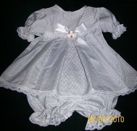 Ensemble robe de cérémonie en tulle brodé + bloomer pour bébé fille