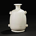 A Northern whiteware flask, Five Dynasties-Northern Song dynasty
