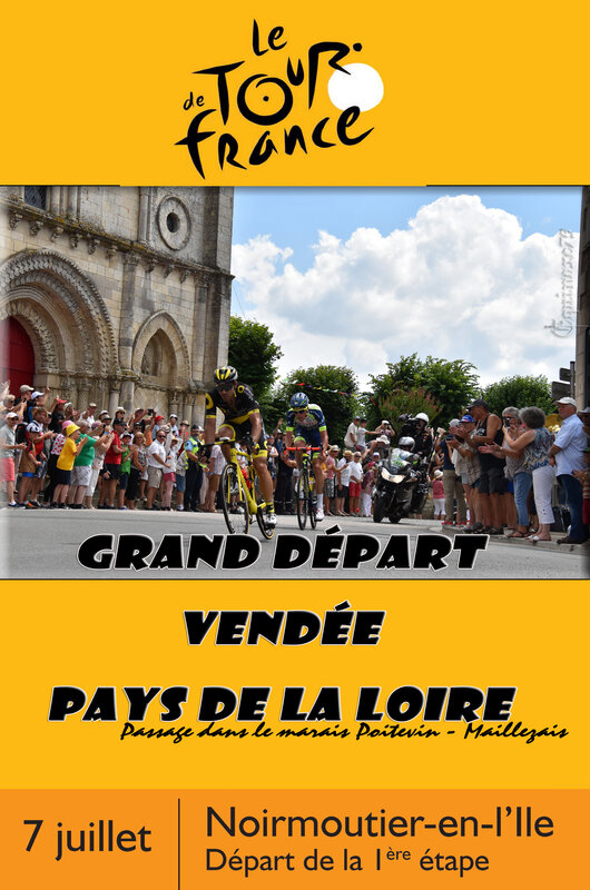 Tour de France en Vendée De Noirmoutier à Fontenay-le-Comte, passage dans le Marais Poitevin à Maillezais