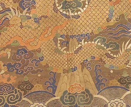 A_Tibetan_chuba_of_Chinese_brocade_silk_with_fur_trim4