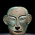 Copper funerary mask, china, liao dynasty, 10th–11th century