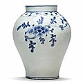 A blue and white porcelain jar, joseon dynasty, 19th century
