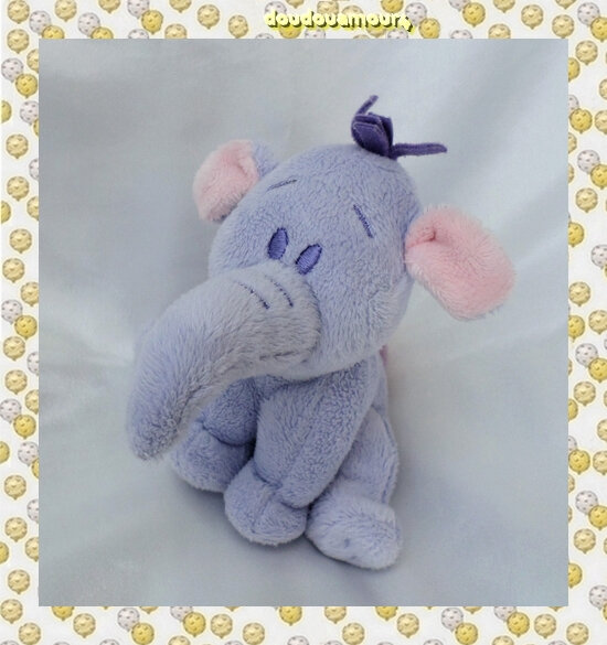 DOUDOU PLAT BLANC GRIS ÉLÉPHANT BÉBÉ CONFORT NOEUD NEUF 12
