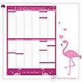 Calendrier perpetuel flamant rose