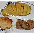Escalopes de foie gras , pommes de terre éventail